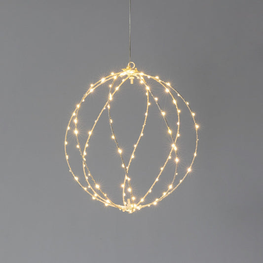 Twinkle Lit Sphere, White, Small style shot 1