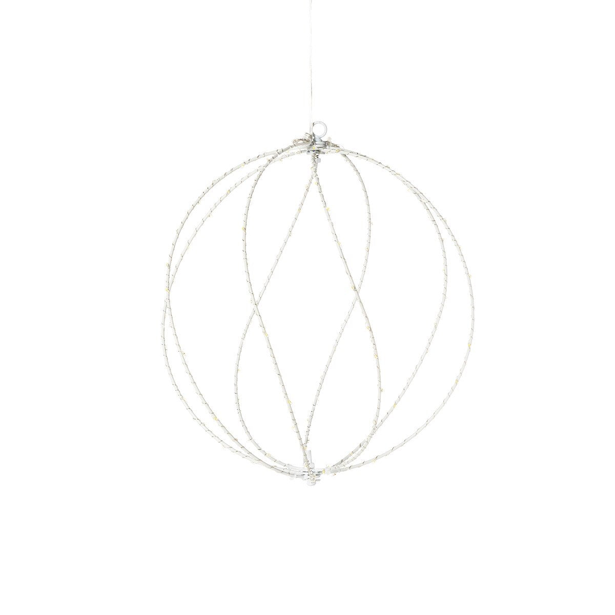 Twinkle Lit Sphere, White, Small style shot 2