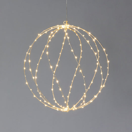 Twinkle Lit Sphere, White, Medium style shot 1