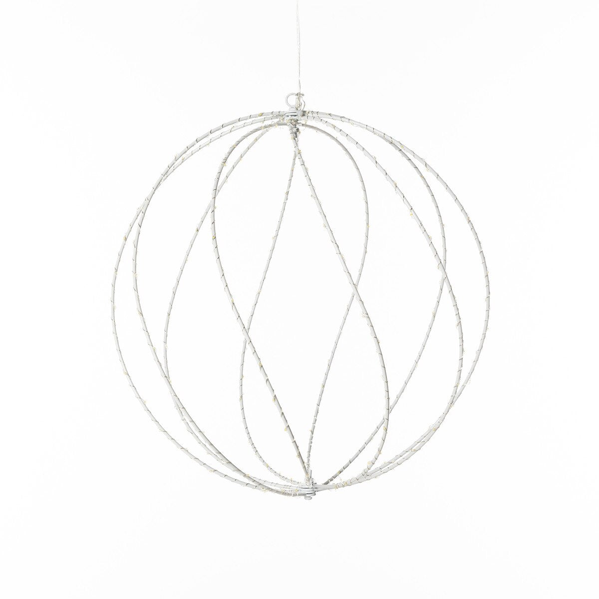 Twinkle Lit Sphere, White, Medium style shot 2