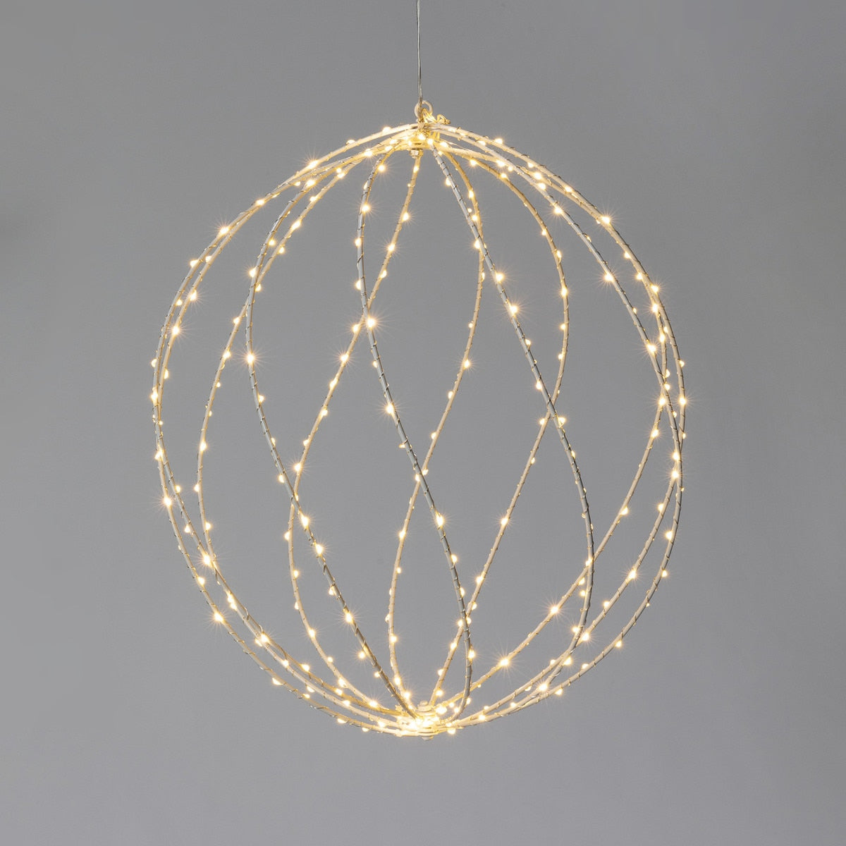 Twinkle Lit Sphere, White, Large style shot 1