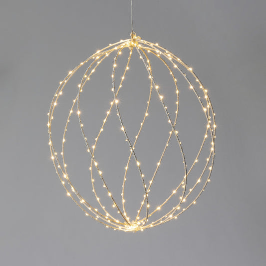 Twinkle Lit Sphere, White, Large style shot 1