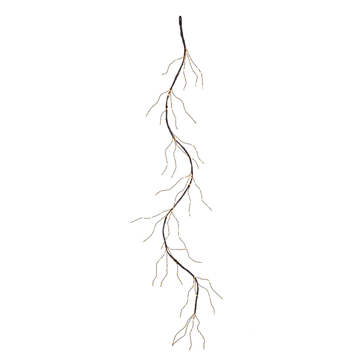 Lit 6' Brown Twinkling Garland style shot 1