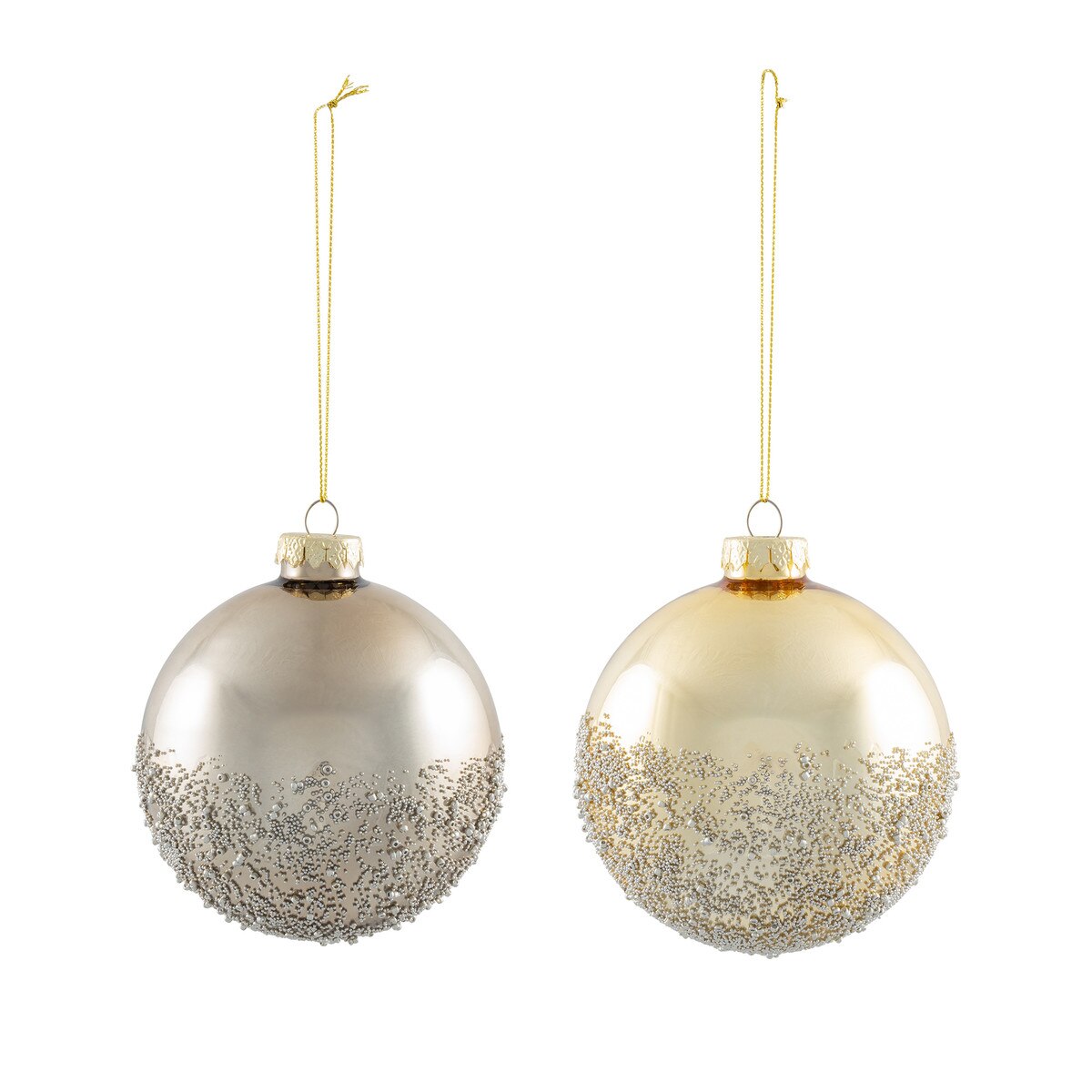 Gold and Silver Beaded Ornament, 2 Assorted Styles style shot 1