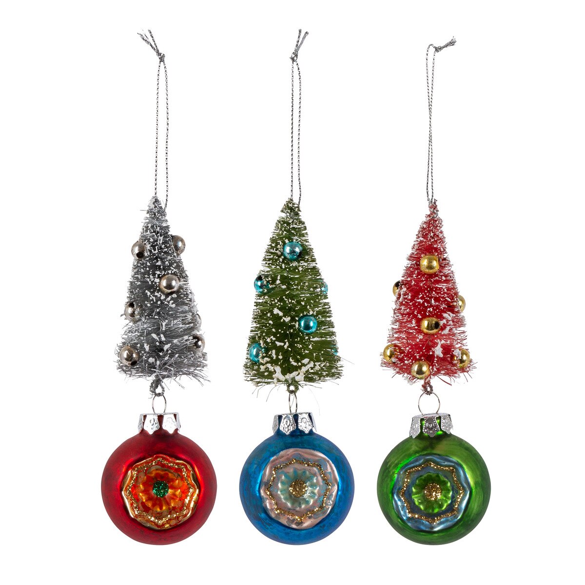 Retro Tree Ornament, 3 Assorted Styles style shot 1