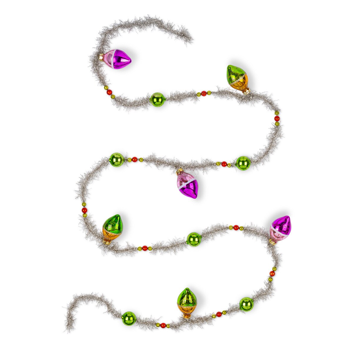 Tinsel and Tear Drop Ornament Garland style shot 1