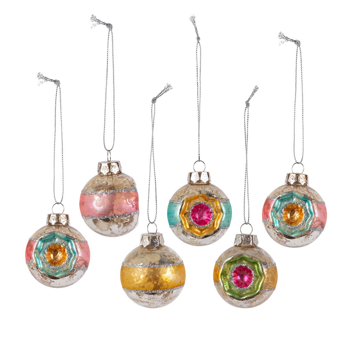 Mini Retro Reflector Ornaments, Box Set of 6 style shot 1