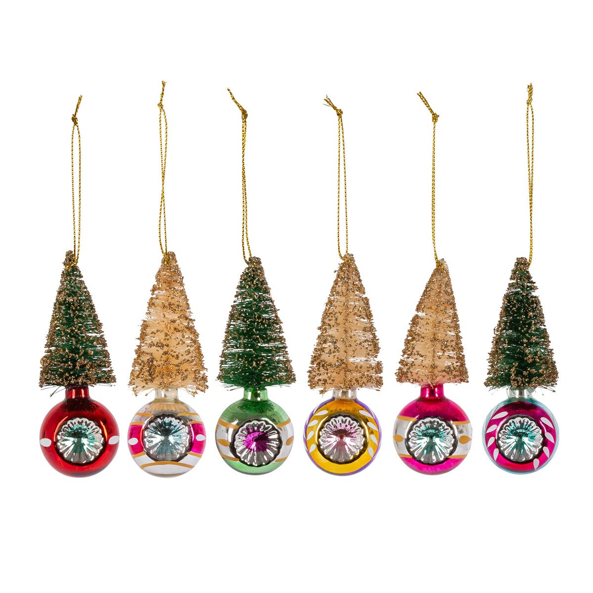 Mini Retro Tree Ornament, Box Set of 6 style shot 1