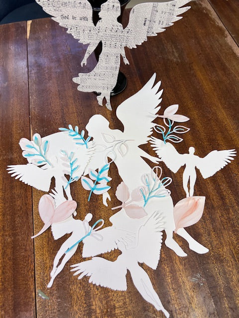 Handmade Angel and Painted Botanical Die-Cuts | Watercolor Paper Craft Collection