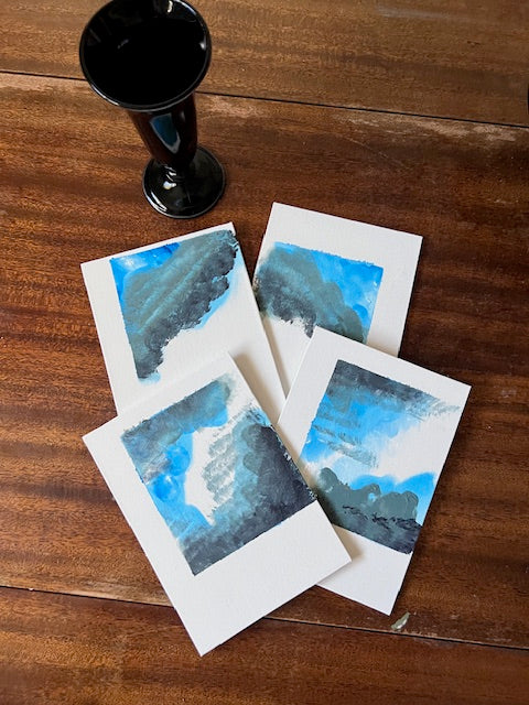 Passing Weather | Set of 4 Original Acrylic Cloud Studies on Canvas Board
