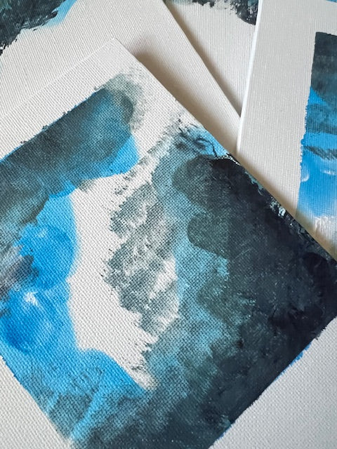 Passing Weather | Set of 4 Original Acrylic Cloud Studies on Canvas Board