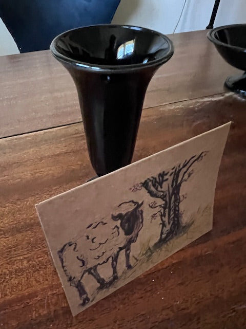 One Sheep Greeting Card | Original Vermont Artwork Printed on Kraft Cardstock
