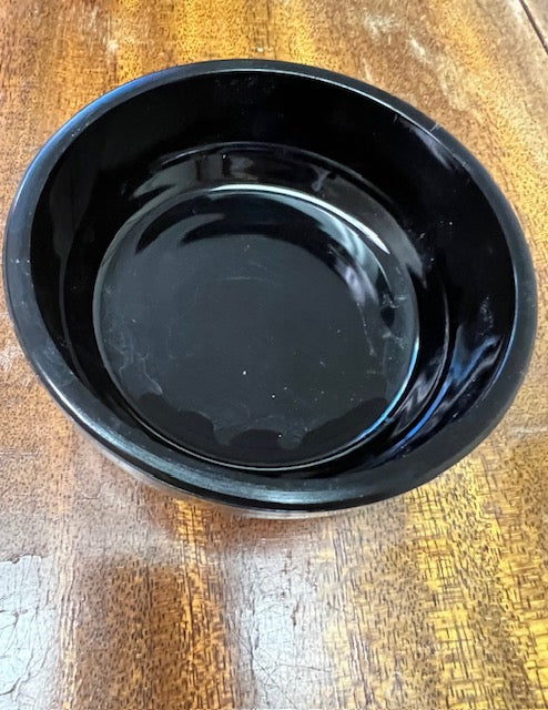 Vintage Black Glass Bowl | Glossy Decorative Dish | Farmhouse &amp; Cottage Déco