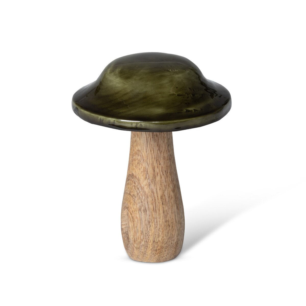 Forest Green Lacquered Wooden Mushroom, Medium style shot 1