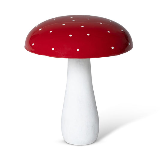 Red Polka Dot Wide Top Wooden Mushroom style shot 1