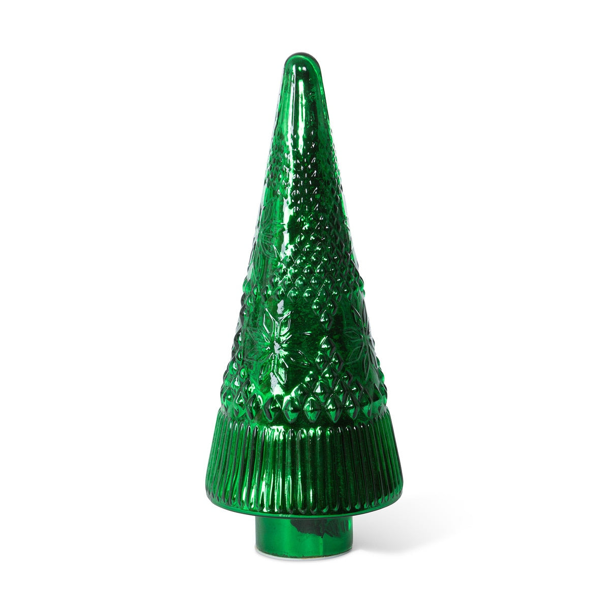 Festive Green Glass Lighted Christmas Tree, 18 in. style shot 1