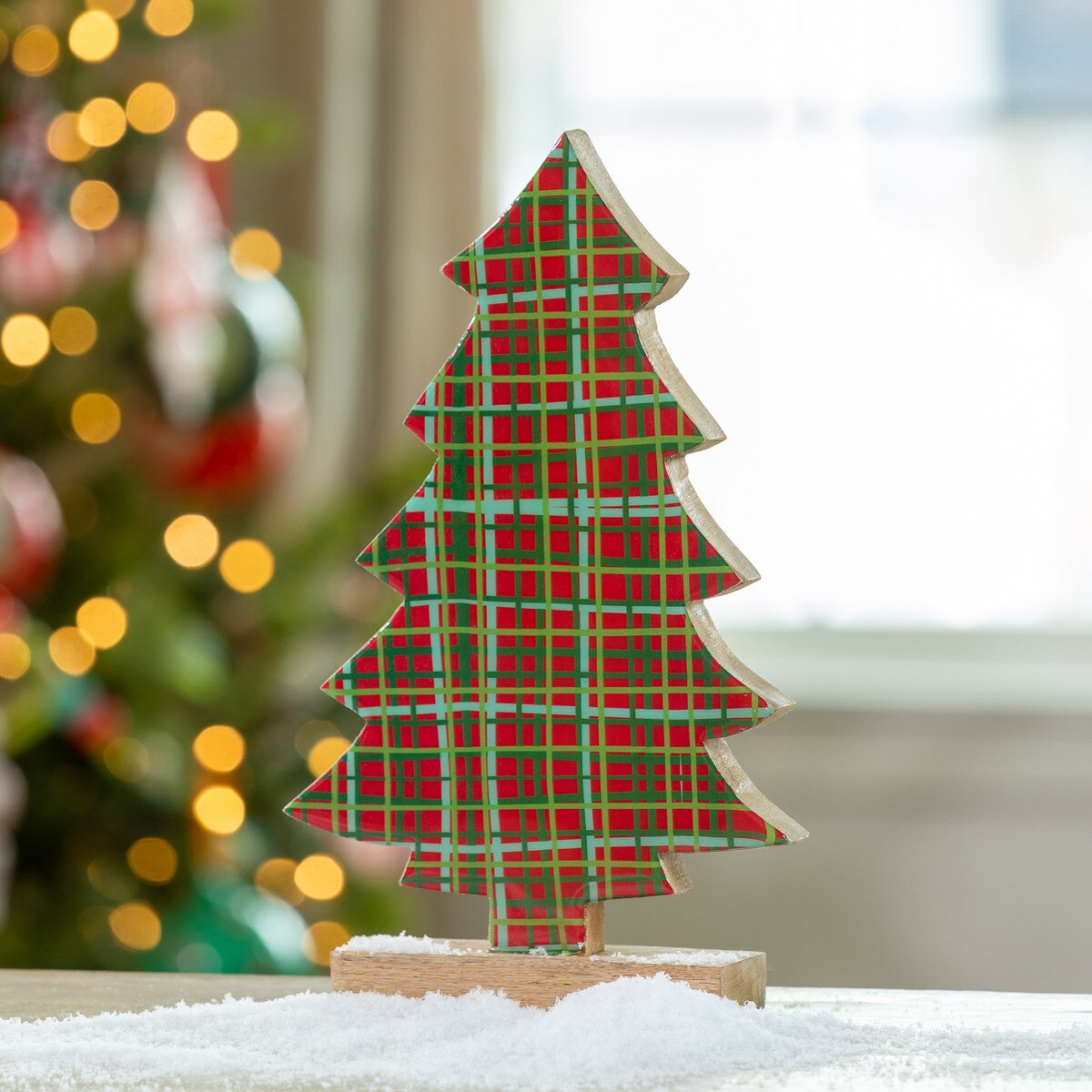 Plaid Pattern Tabletop Tree