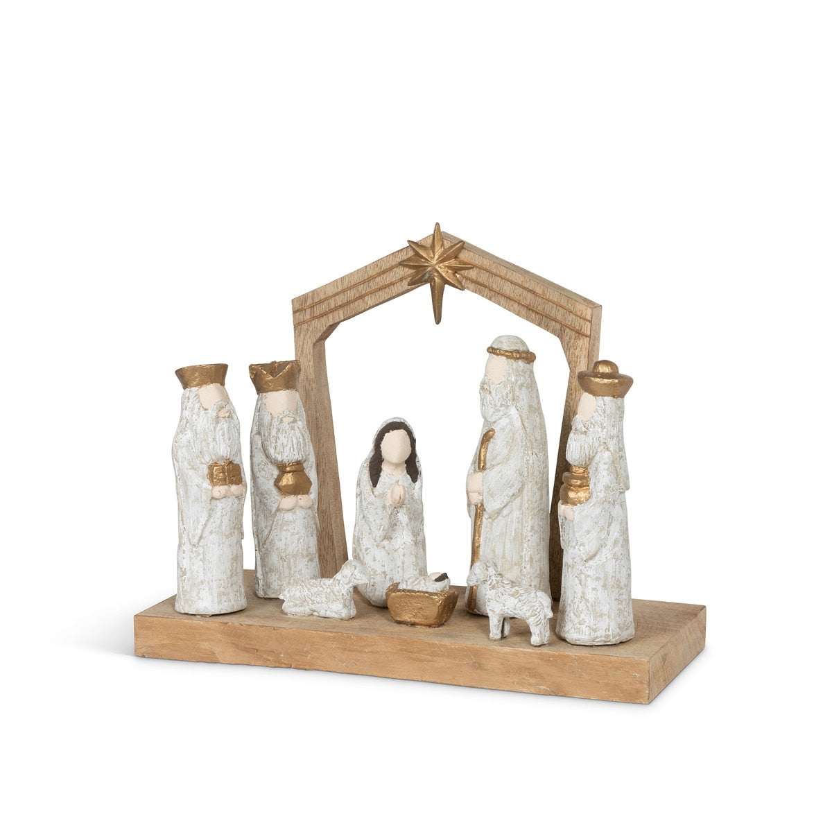Nativity Scene Carved Wooden Sculpture style shot 2