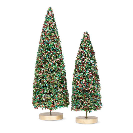Sequined Sisal Tabletop Tree, Set of 2 style shot 1