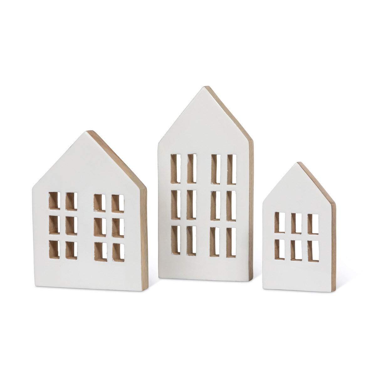 Wood Enamel Tabletop Cottages, Set of 3 style shot 1