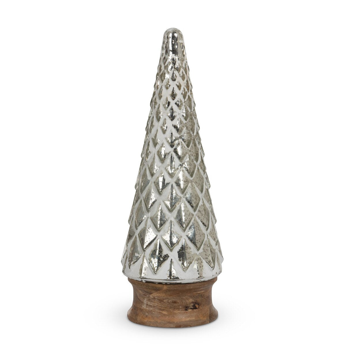 Whitewash Silver Mercury Glass Tabletop Tree, 19" style shot 1