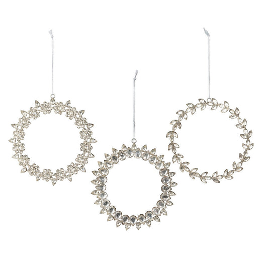 Rhinestone Wreath Ornaments, 3 Assorted Styles style shot 1