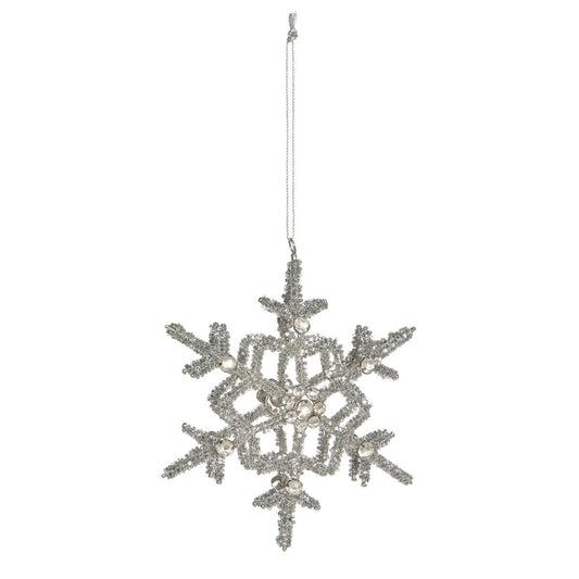 Glass Beaded & Rhinestone Snowflake Ornament style shot 2