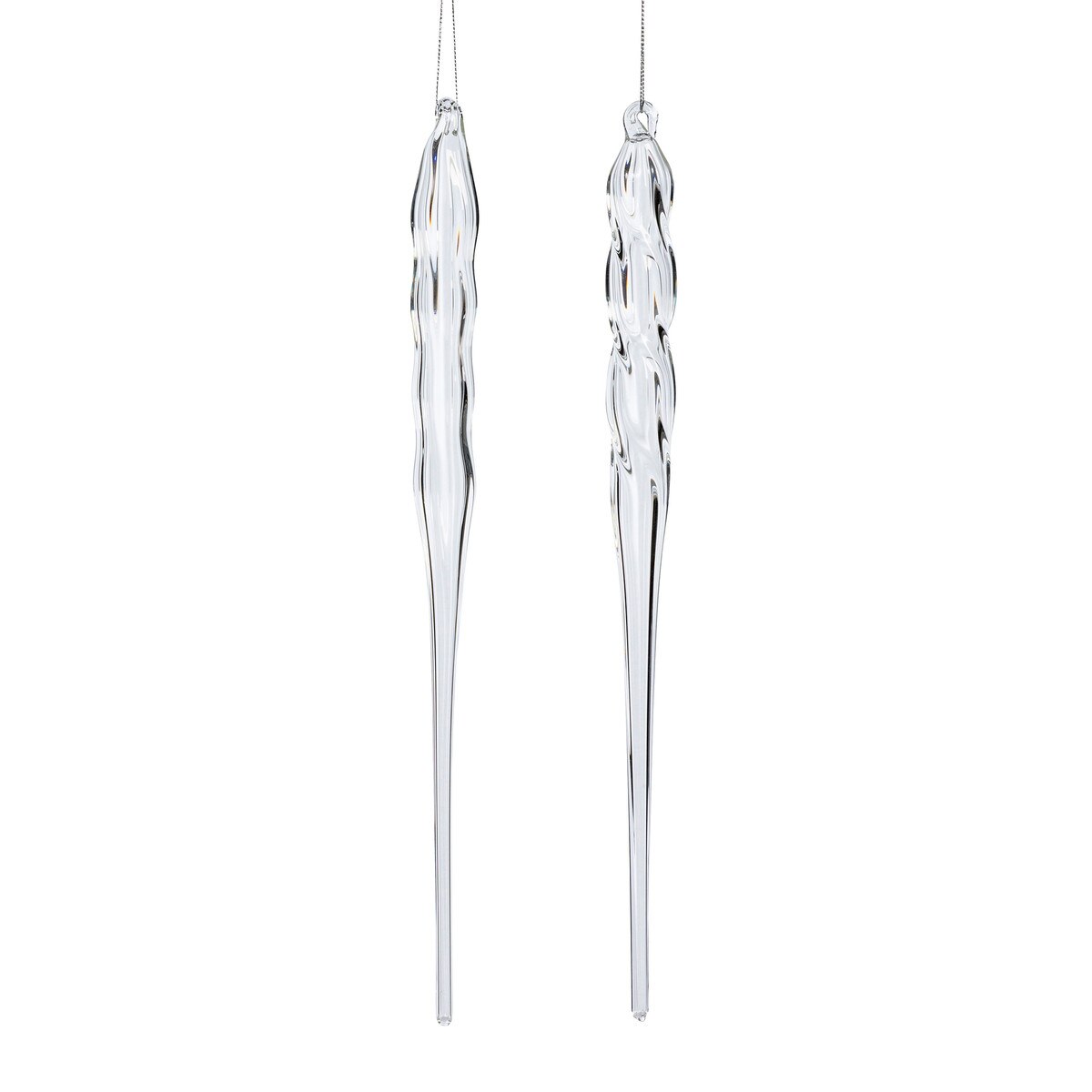 Glass Icicle Ornament, Large, 2 Assorted Styles style shot 1