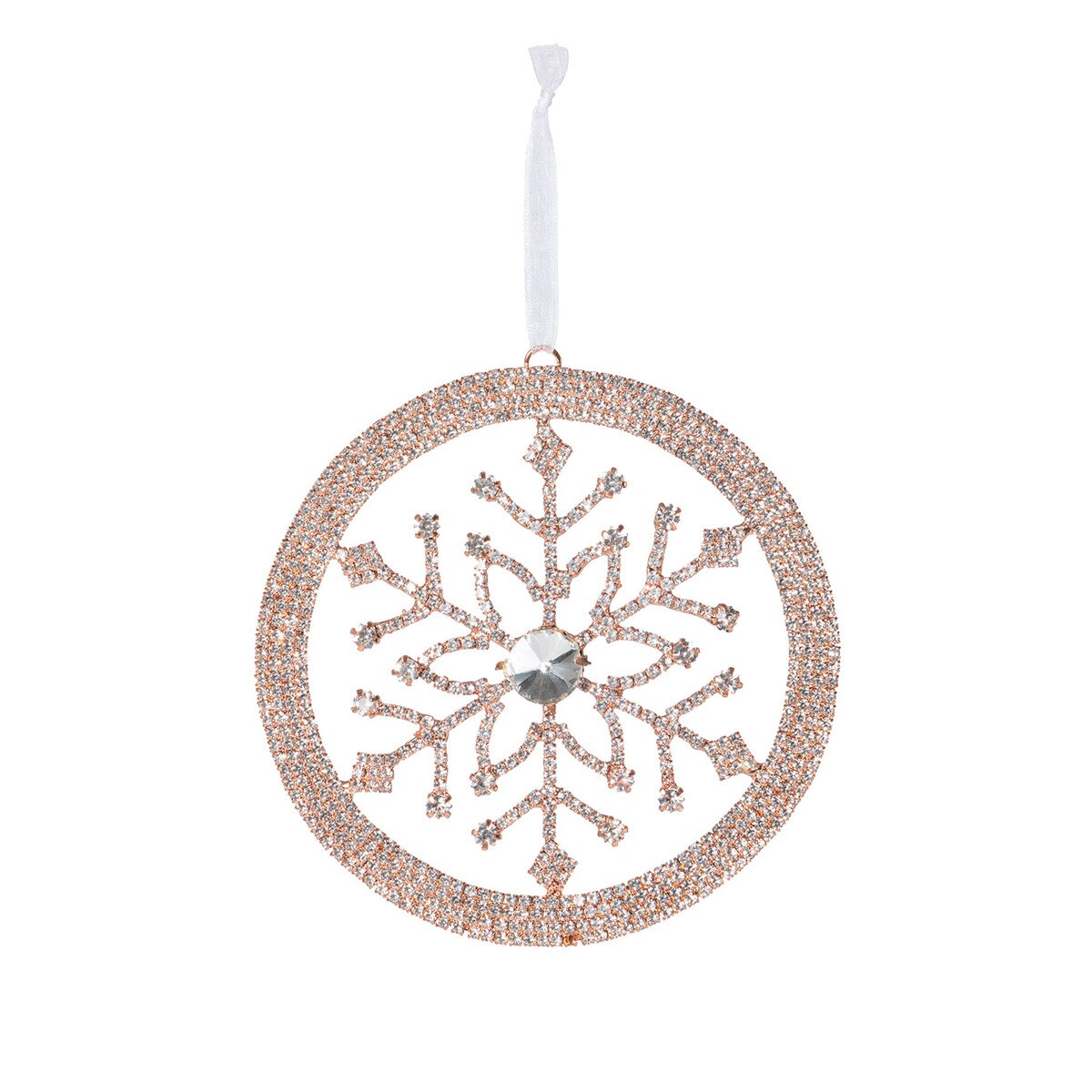Rose Gold Snowflake Wreath Ornament style shot 1