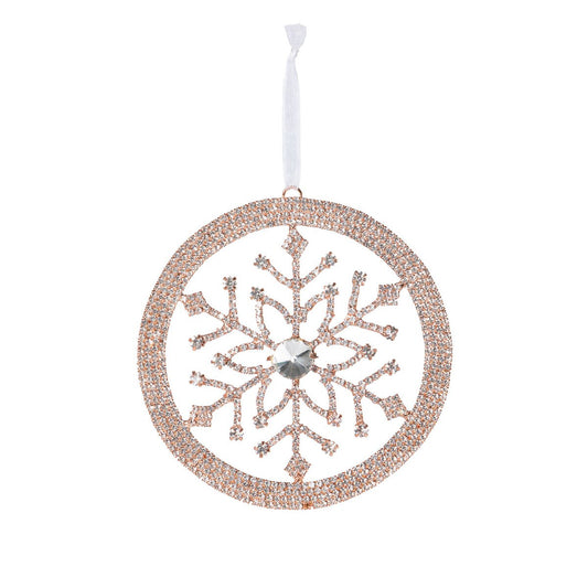 Rose Gold Snowflake Wreath Ornament style shot 1