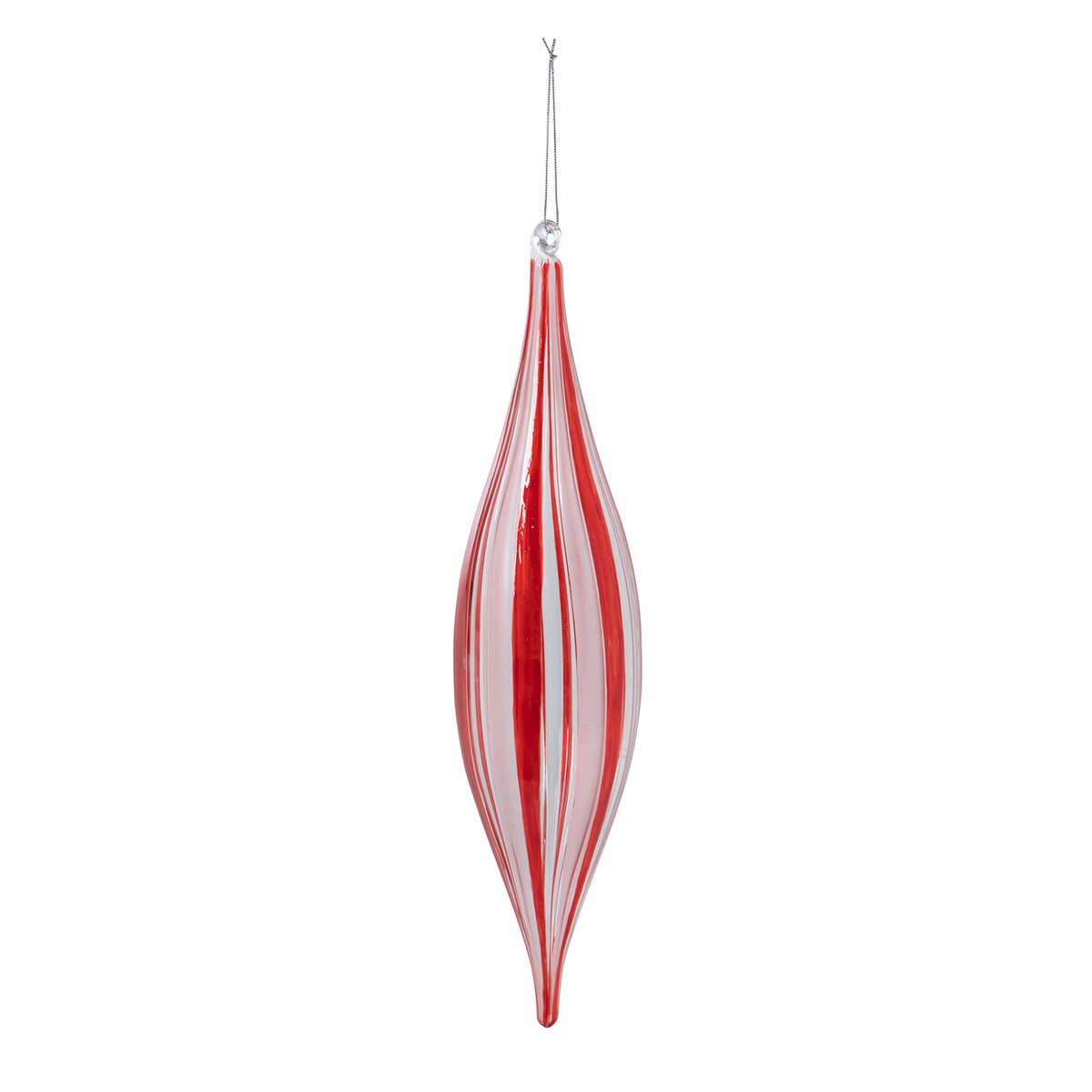 Peppermint Stripe Glass Finial Ornament style shot 1