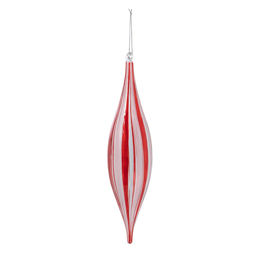 Peppermint Stripe Glass Finial Ornament style shot 1