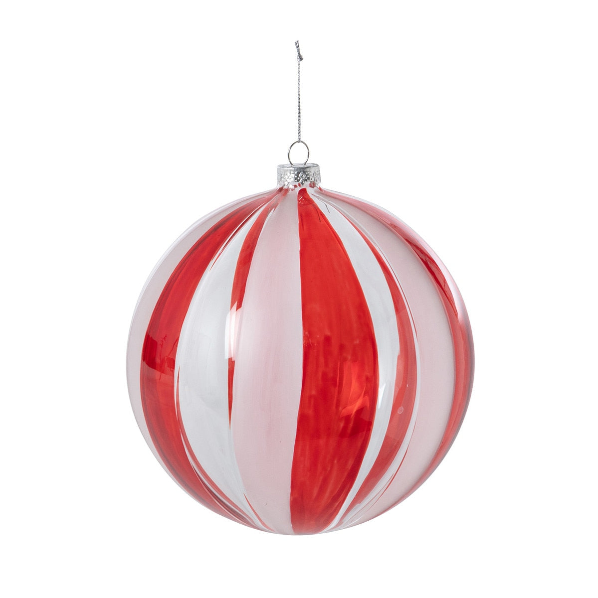 Peppermint Stripe Glass Ball Ornament style shot 1