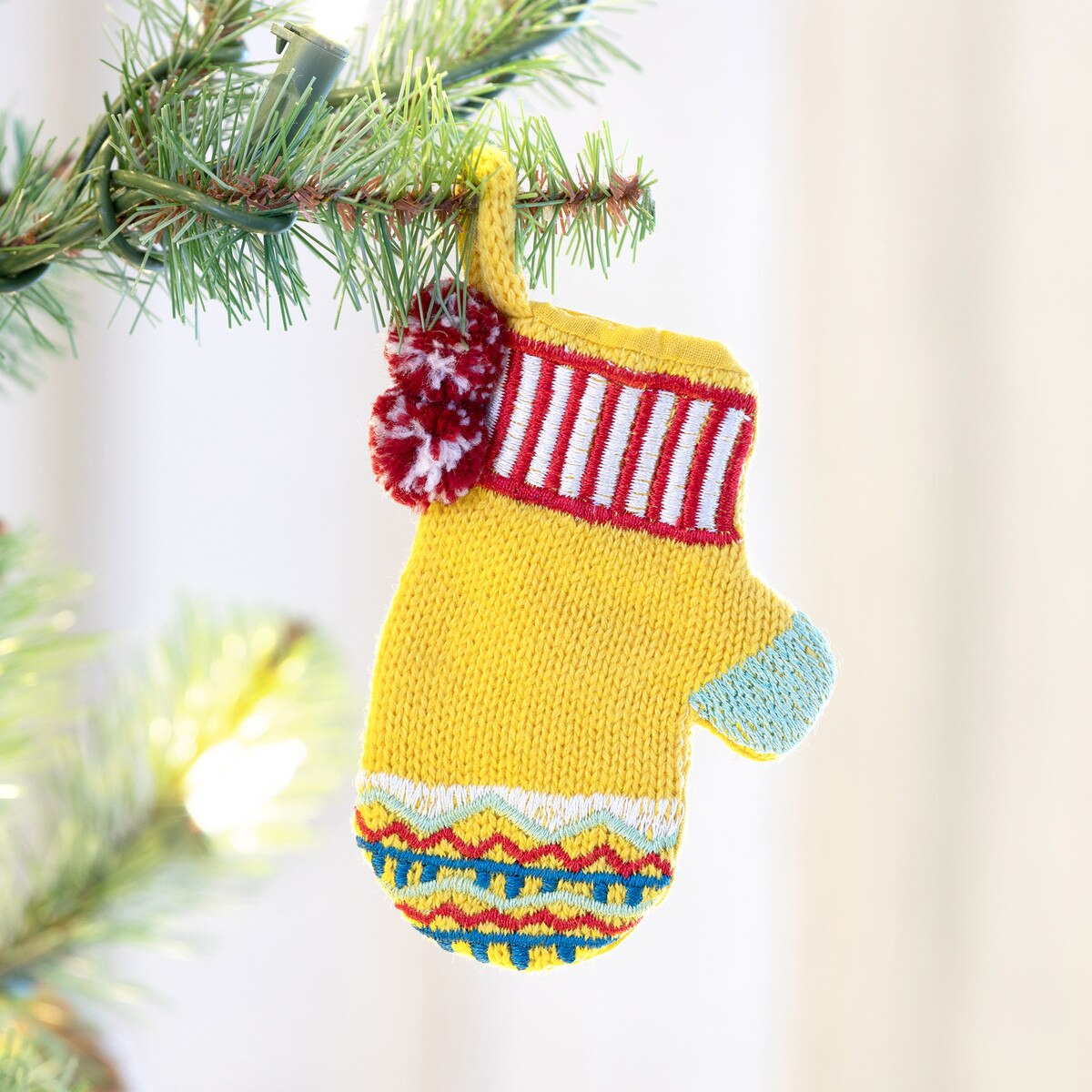 Vintage Knit Mitten Ornament