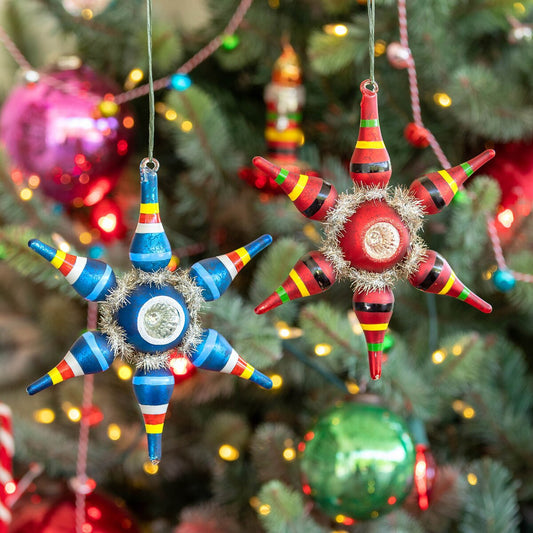 Retro Glass Starburst Ornament, 2 Assorted Styles