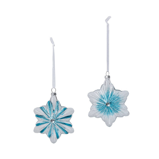 Northern Lights Glass Snowflake Ornament, 2 Assorted Styles style shot 1