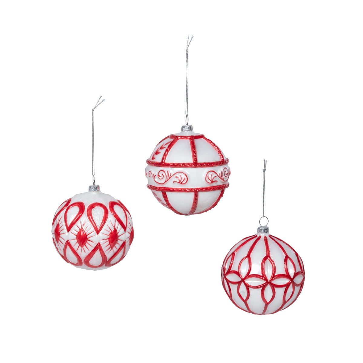 Nordic Handpainted Glass Ball Ornament, 3 Assorted Styles style shot 1