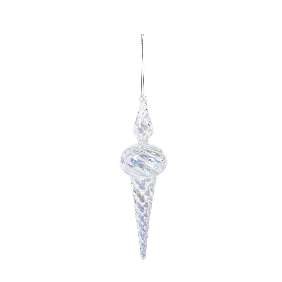 Icy Crystal Swirl Glass Finial Ornament, 9 in. style shot 1
