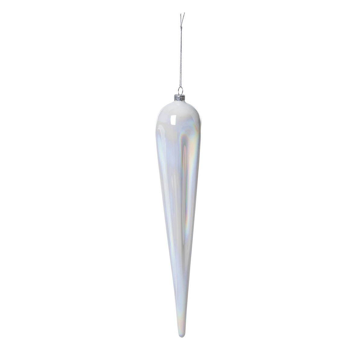 Frosty Pearl Glass Icicle Ornament, 14 in. style shot 1