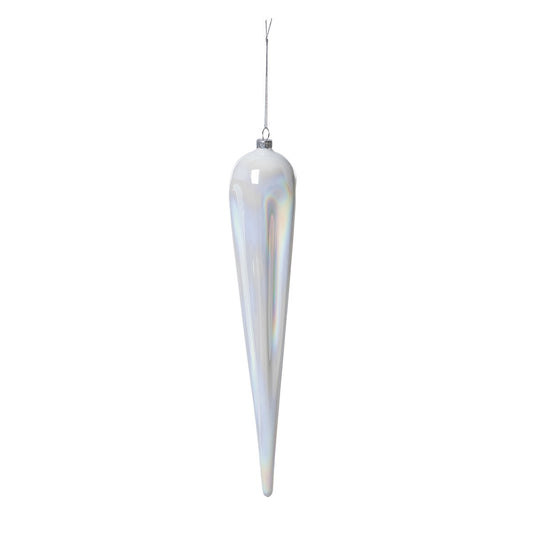 Frosty Pearl Glass Icicle Ornament, 14 in. style shot 1