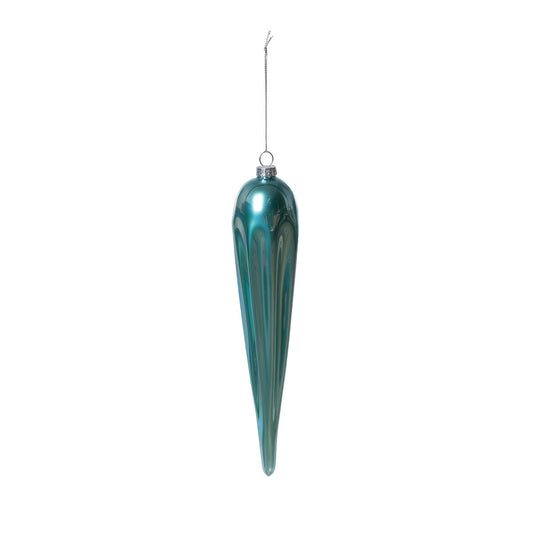 Frosty Blue Glass Icicle Ornament, 10 in. style shot 1