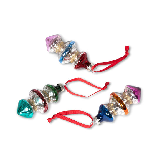 Vintage Top Glass Ornament, 3 Assorted Styles style shot 1