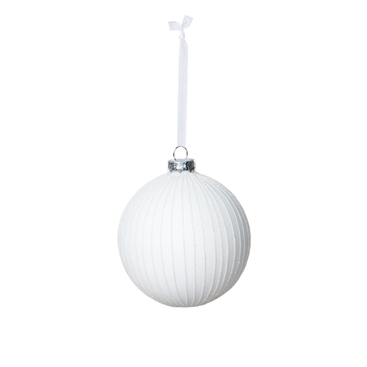 Glistening Snowdrift Glass Ball Ornament style shot 1