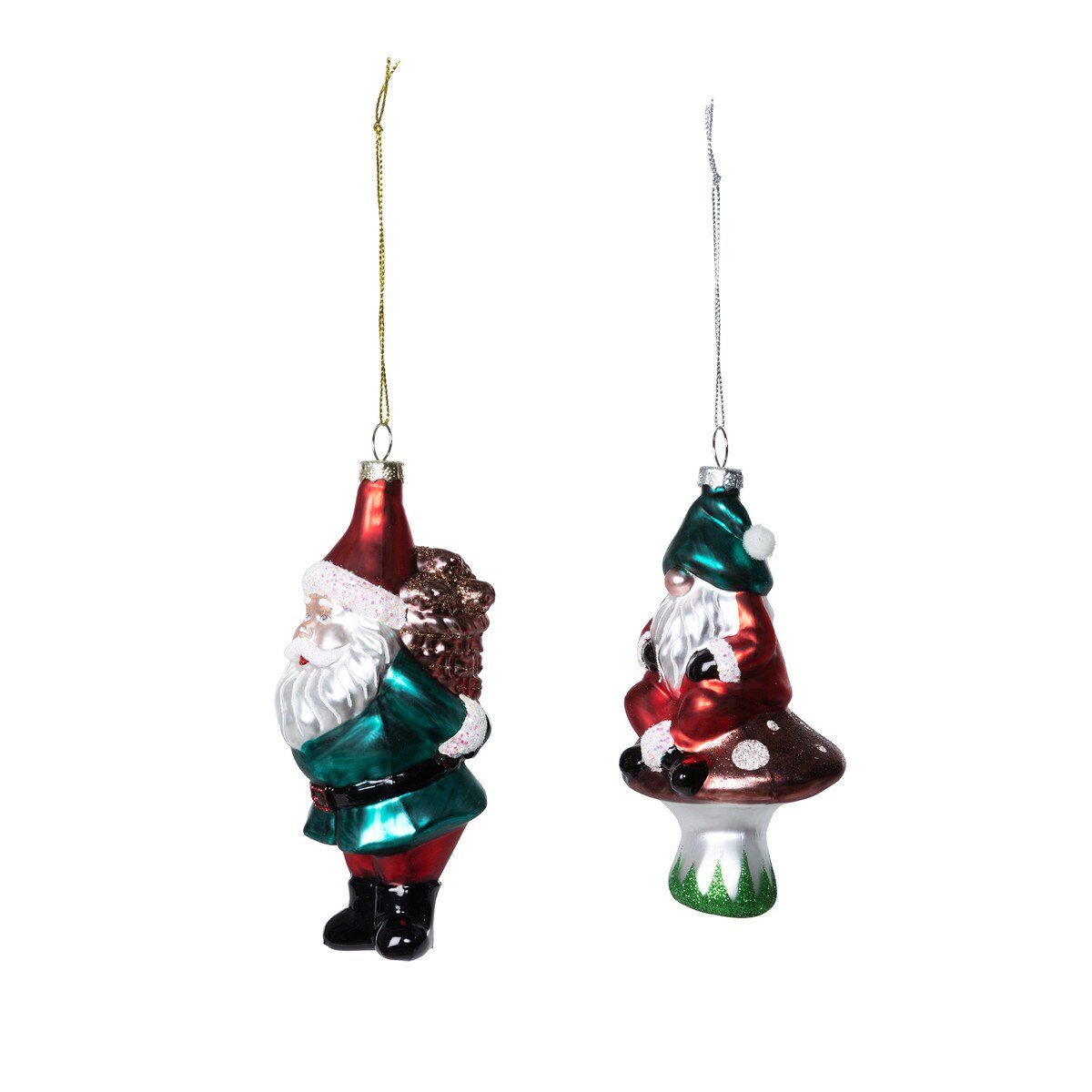 Nordic Gnome Glass Ornament , 2 Assorted Styles style shot 2