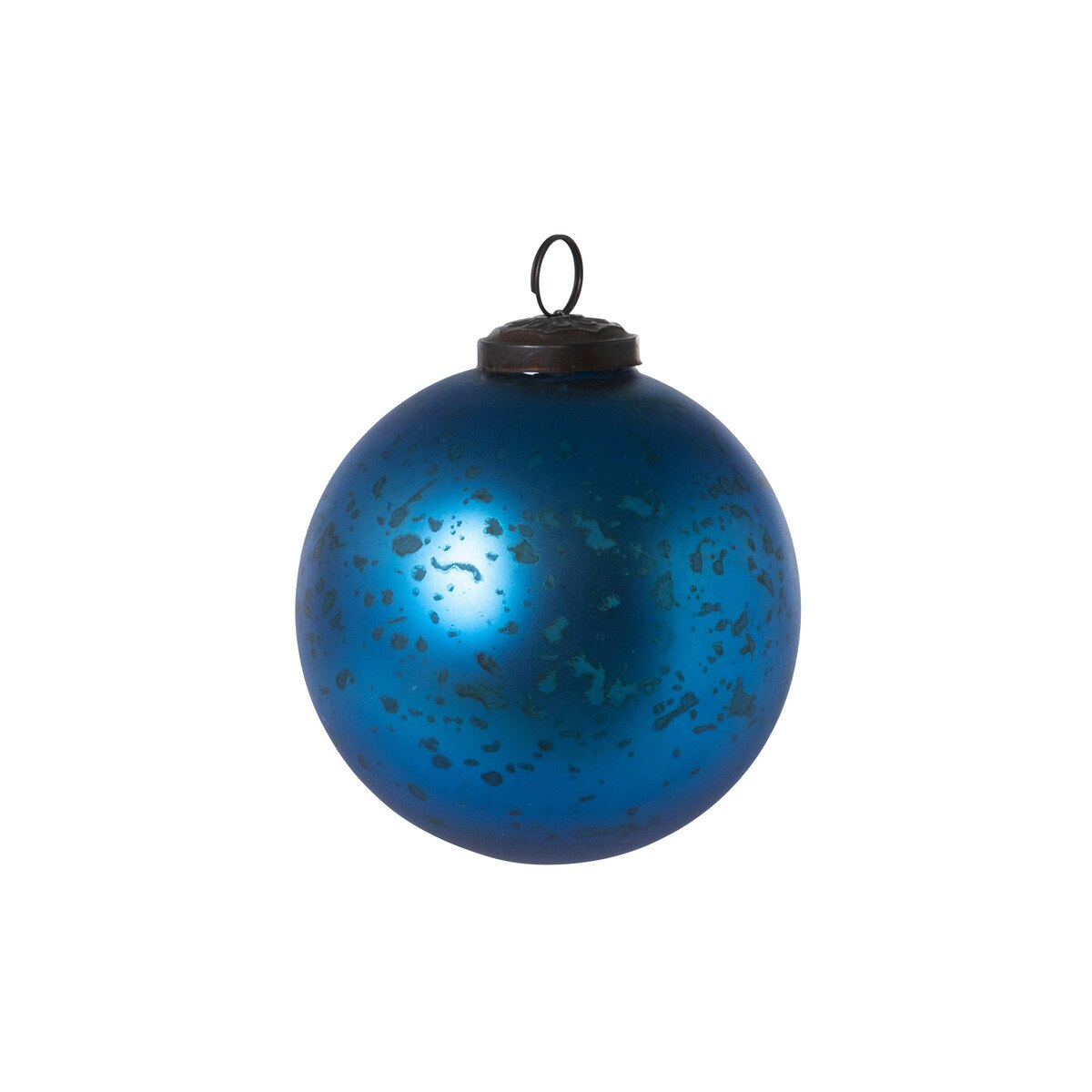 Antique Matte Blue Glass Ball Ornament, Medium style shot 1