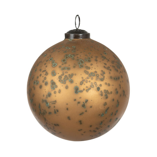 Marbled Bronze Glass Ball Ornament, 4.75" style shot 1