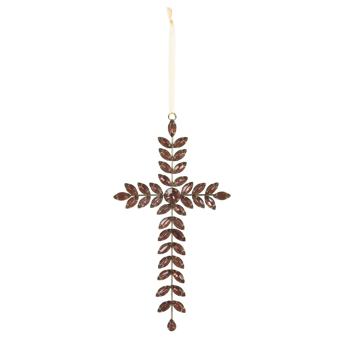 Amethyst Gem Cross Ornament style shot 1