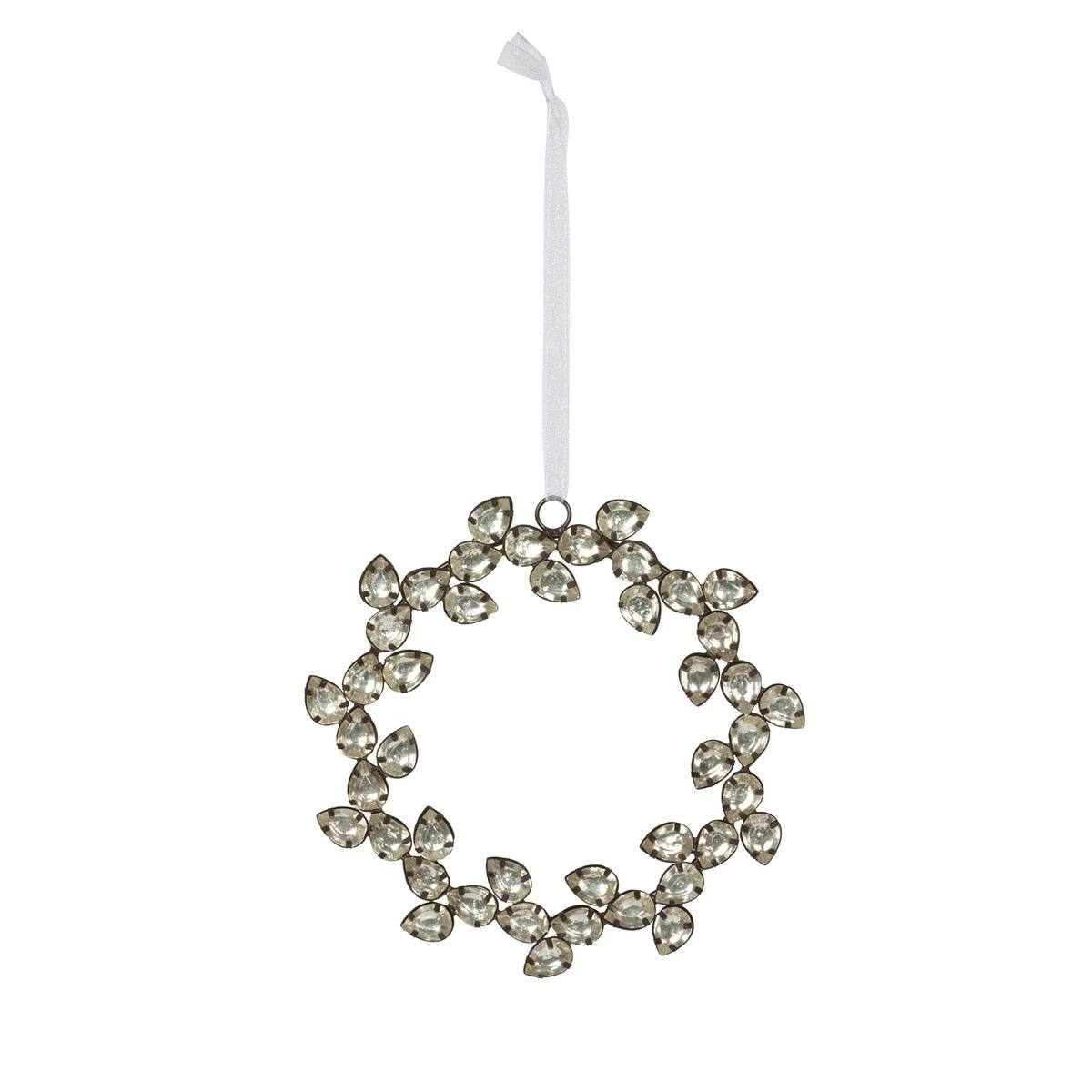 Antique Silver Gem Wreath Ornament style shot 1