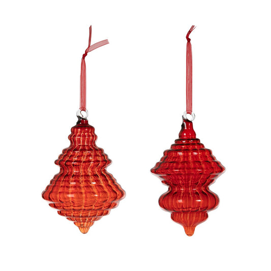 Chinese Lantern Ruby Red Glass Ornament, 2 Assorted Styles style shot 1