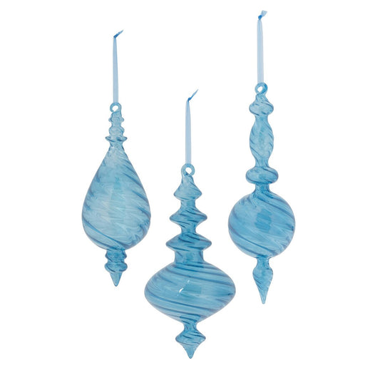 Swirled Glass Finial Ornament, 3 Assorted Styles style shot 1
